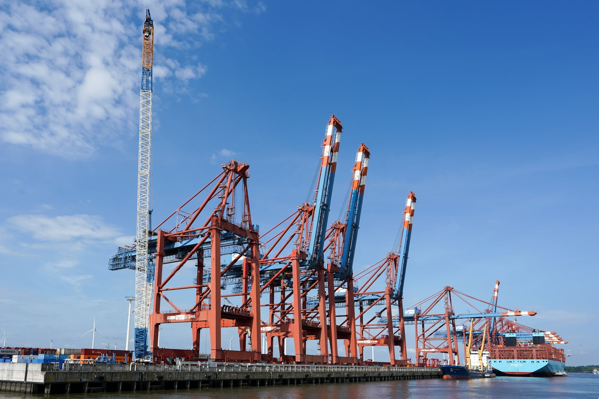 Container cranes at a port terminal