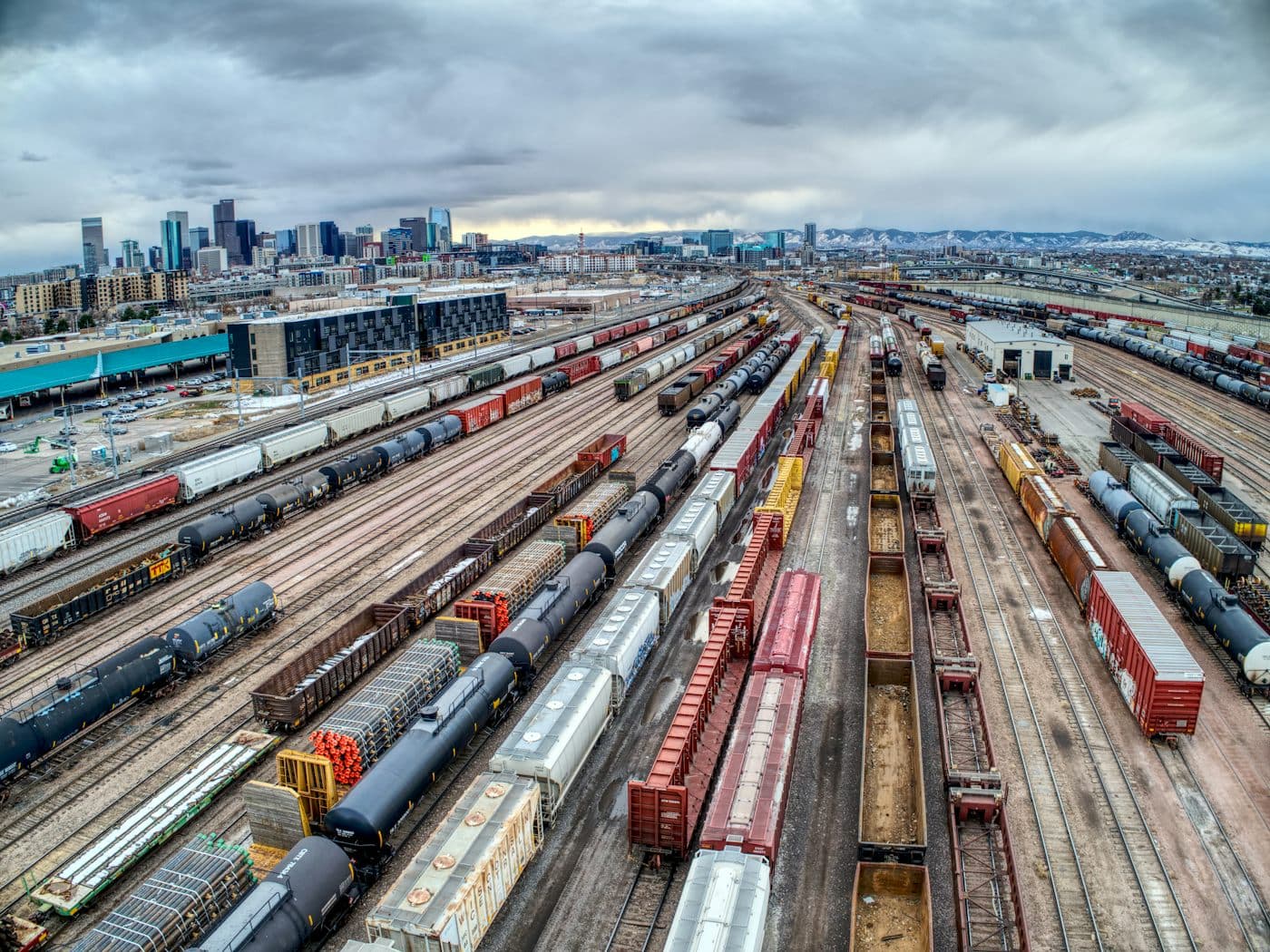 Freight rail yard from above
